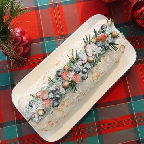 Christmas Meringue Roulade